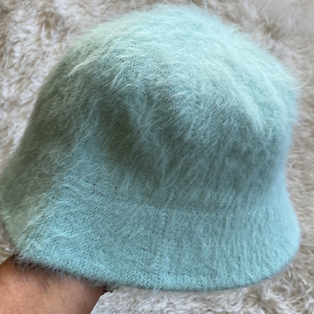 Spirit Jersey fuzzy light blue winter cold weather fuzzy bucket hat, OS